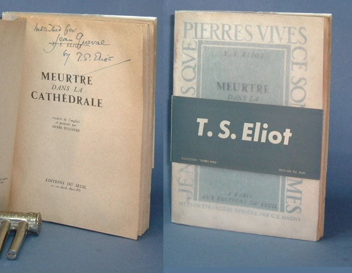 Item #33283 Meutre dans la Cathédrale. [Murder In The Cathedral] Signed. T. S. Eliot.