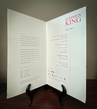 PROGRAMME FOR THE 2007 Canadian Booksellers Association Libris Award. Signed by Margaret Atwood and Clive Barker