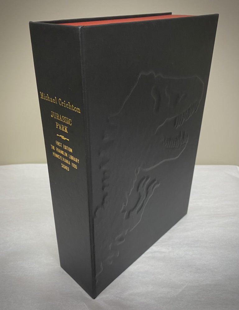Item #33410 JURASSIC PARK - Custom Clamshell Case Only. (NO BOOK INCLUDED). Michael Crichton