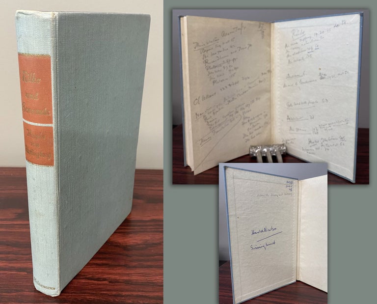 Item #33460 RILKE AND BENVENUTA signed by Harold Nicolson with his annotations. Magda von...