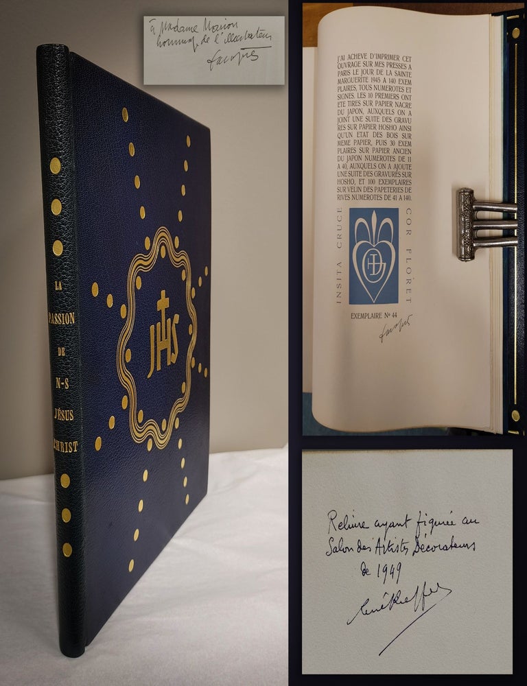 Item #33486 LA PASSION DE N-S JESUS CHRIST, SIGNED AND INSCRIBED by DARAGNES & SIGNED by KIEFFER...
