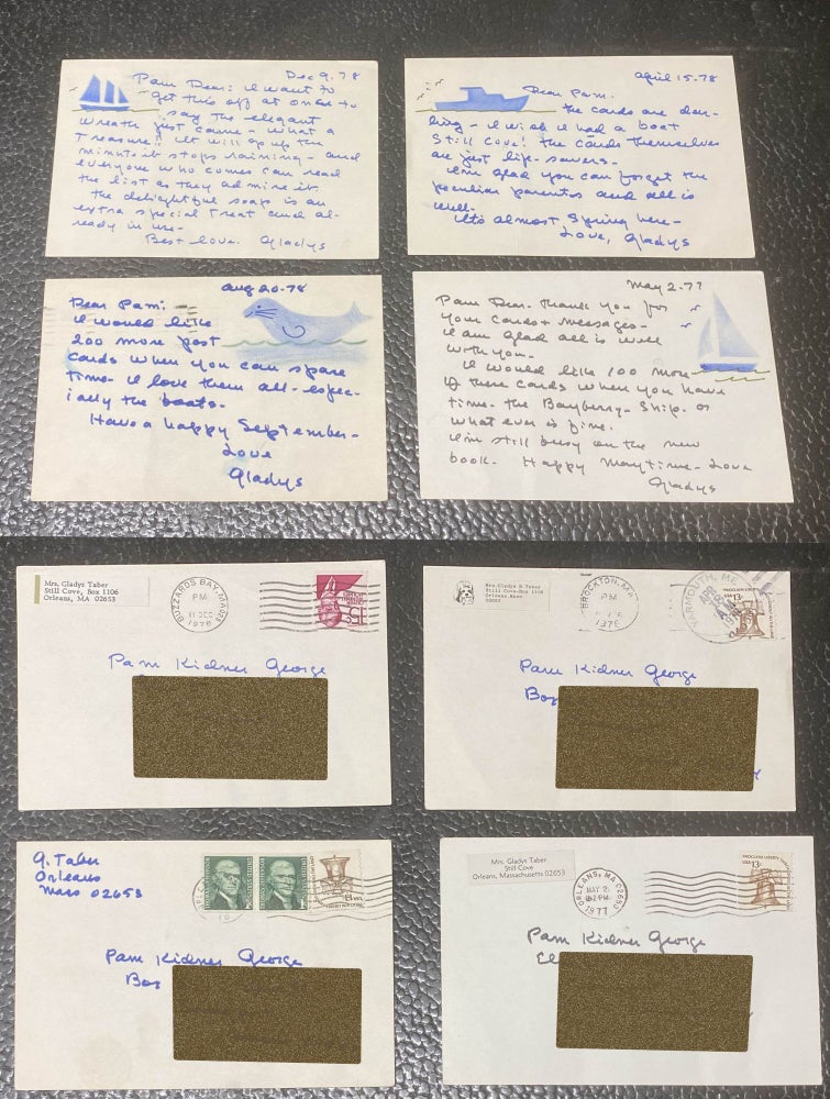 Item #33540 4 Autographed Postcards Inscribed and Signed by Gladys Taber. Gladys Taber