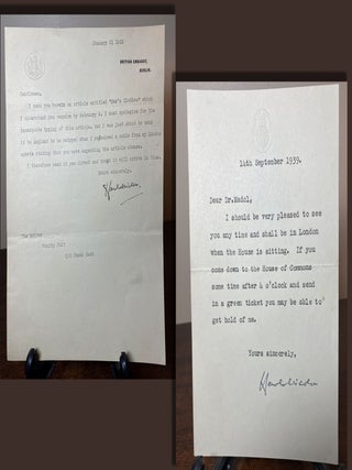 SMALL ARCHIVE OF 11 letters: 7 SIGNED LETTERS FROM NIGEL NICOLSON 2 SIGNED LETTERS FROM HAROLD NICOLSON 2 SIGNED LETTERS FROM QUENTIN BELL 3 ENVELOPES AND POSTAGE