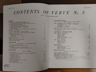 VERVE, VOLUME 1, NUMBER 3 REVUE ARTISTIQUE ET LITTERAIRE PARAISSANT quatre fois par an. October-December. SIGNED BY Alfred Pellan with his ownership stamp.