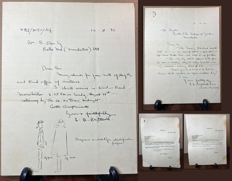 Item #33662 Small Archive of correspondence between the Belle Vue Zoological Gardens and signed...