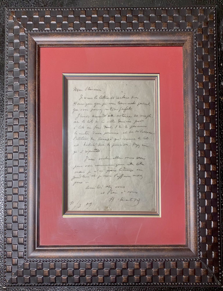 Item #33776 Autographed Letter inscribed by Henri Matisse. Henri Matisse