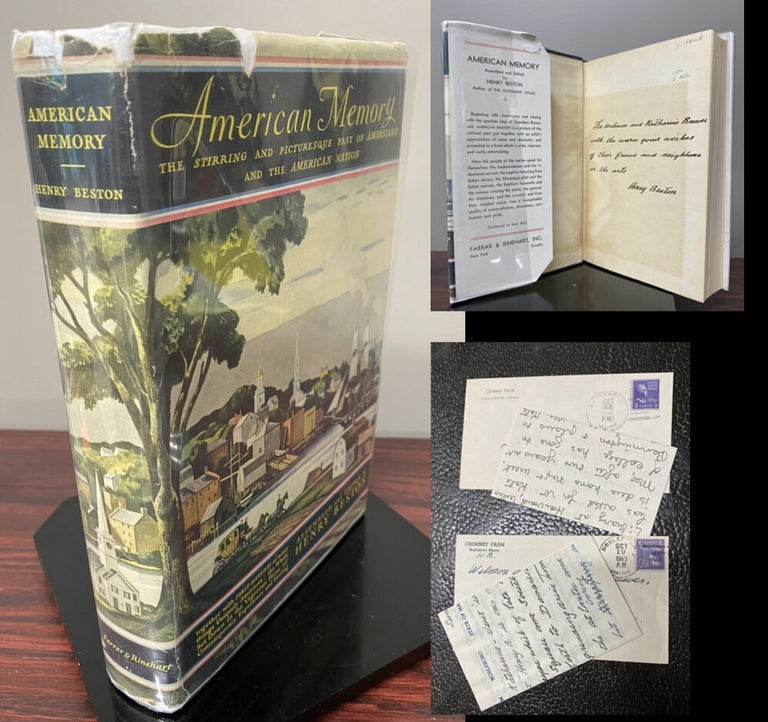 Item #33860 AMERICAN MEMORY Inscribed and Signed by Beston plus 2 ALS - one from Henry Beston...