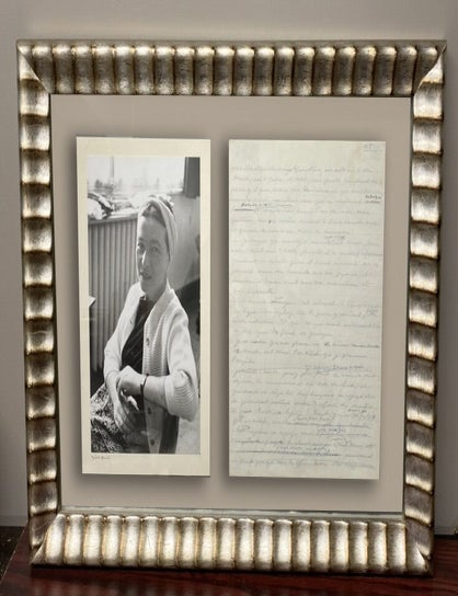 Item #33875 ORIGINAL 2 PAGE handwritten manuscript page by Simone De Beauvoir presumably from THE...