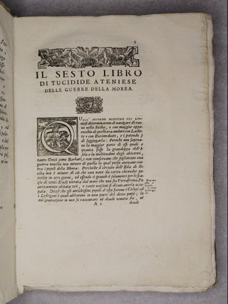 TUCIDIDE ISTORICO GRECO, DELLE GUERRE FATTE TRA I POPOLI DELLA MOREA E GLI ATENIESI ( 2 Volumes)