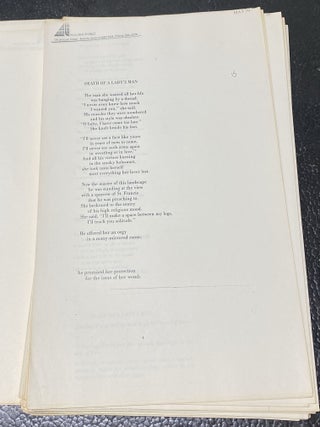DEATH OF A LADY'S MAN.- LONG GALLEY PROOFS