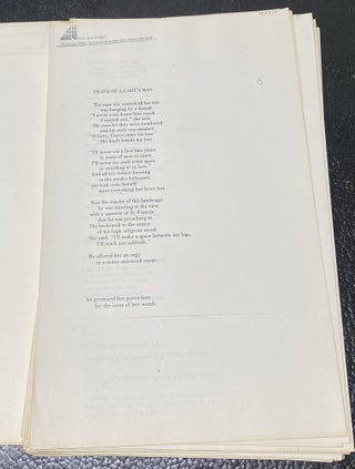 DEATH OF A LADY'S MAN.- LONG GALLEY PROOFS