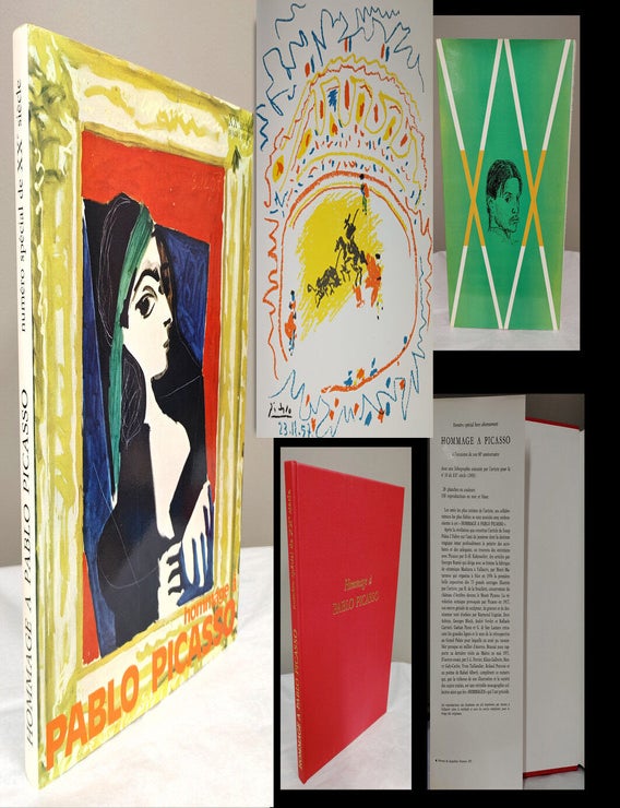 Item #33911 HOMMAGE À PABLO PICASSO with an original colour lithograph print shown exclusively...