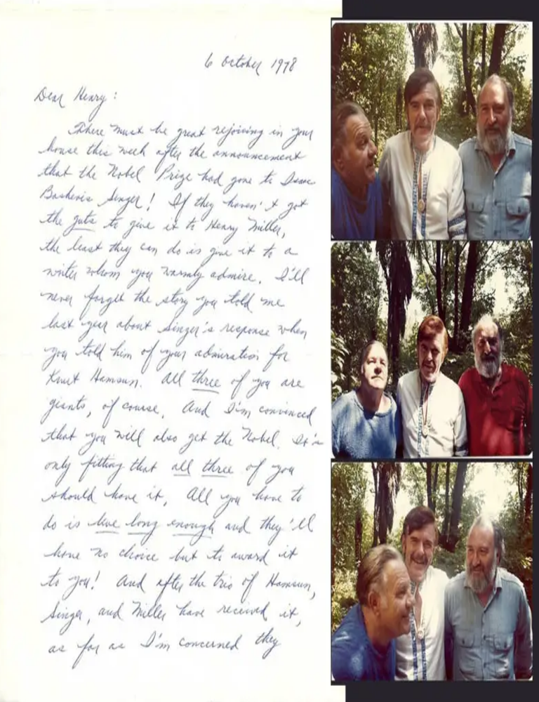 Item #33963 SUPERB 4 PAGE ALS FROM BERT MATHIEU WITH PHOTOS OF DURRELL, TEMPLE and MATHIEU,...
