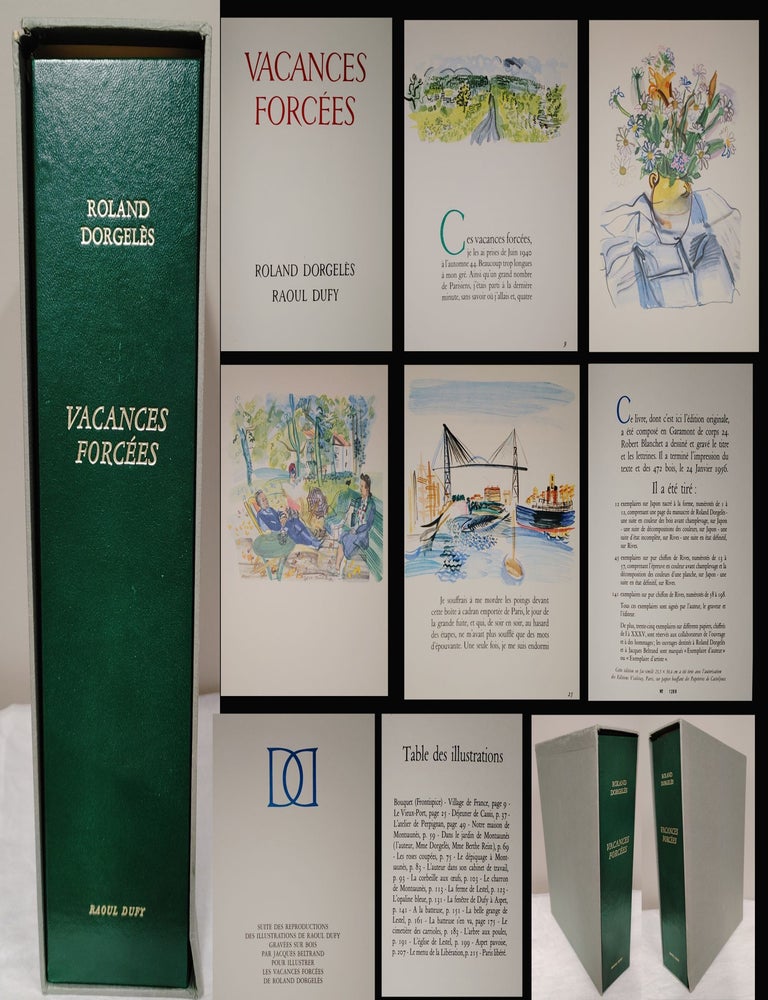 Item #33967 VACANCES FORCÉES Numbered, 1269, limited facsimile edition. Raoul Beltrand Dufy,...