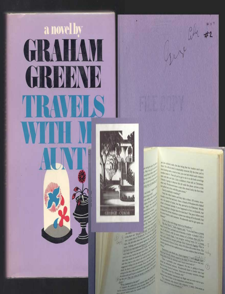 Item #33989 TRAVELS WITH MY AUNT. Signed by George Cukor - his personal copy while making the...