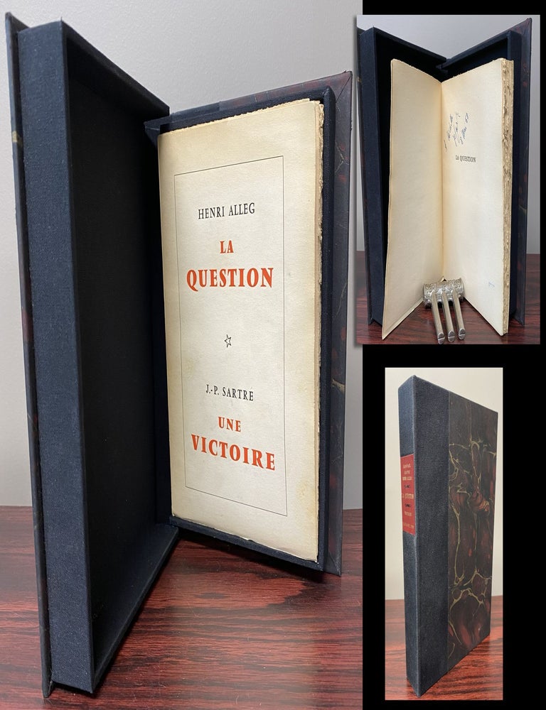 Item #33996 LA QUESTION - UNE VICTOIRE. Signed by Sartre. Henri Alleg, Jean-Paul Sartre