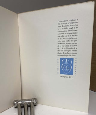 JOURNAL LITTERAIRE. FRAGMENT - 1946. Avec des eaux-fortes de Dignimont. Limited Edition No.34/70