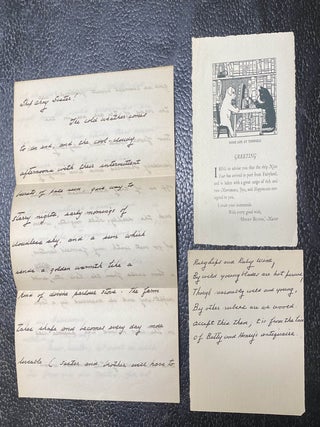 THE BOOK OF GALLANT VAGABONDS Family copy. Inscribed to his sister Margaret Beston who married F. Morton Smith, a Boston lawyer and former Harvard classmate of Henry Beston with a 3 page ALS and 2 cards.