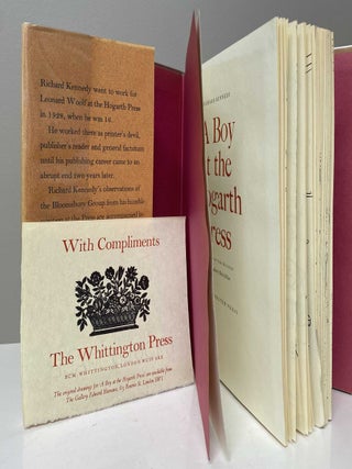 A BOY AT THE HOGARTH PRESS. Signed by Kennedy Limited Edition. No. 187 of 520 copies
