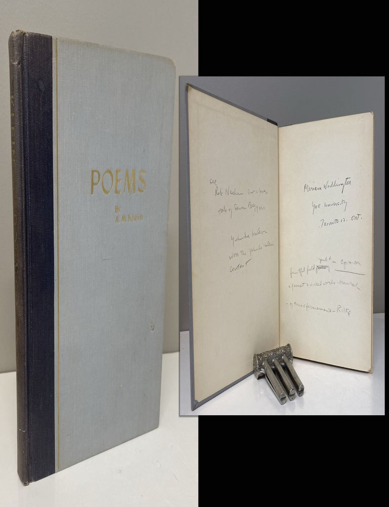 Item #34072 POEMS signed by Miriam Waddington. A. M. Klein, Miriam Waddington