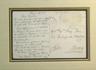 Autograph letter signed by de Chirico with frame