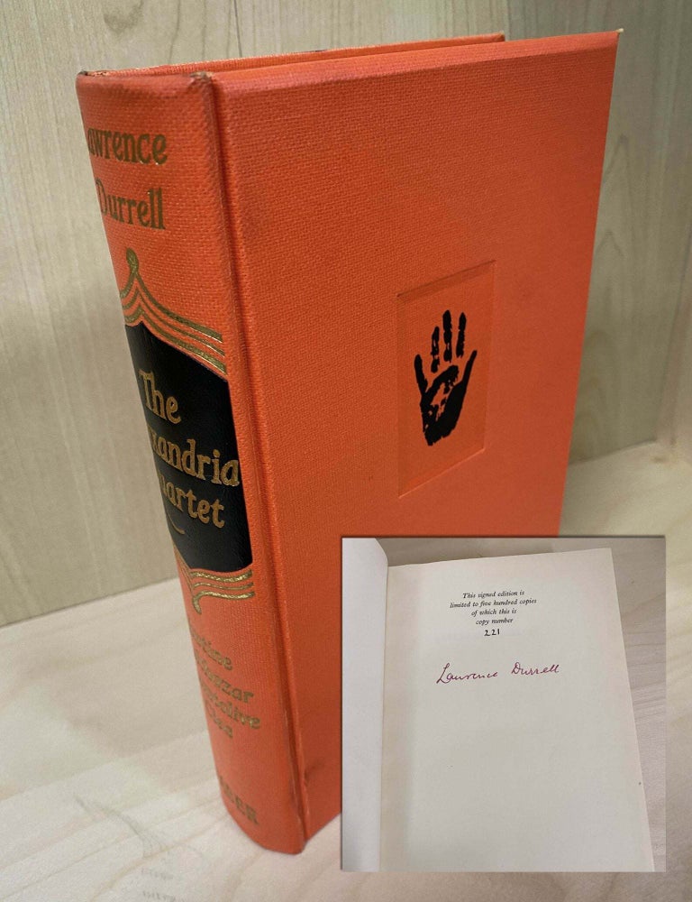Item #34162 THE ALEXANDRIA QUARTET; JUSTINE, BALTHAZAR, MOUNTOLIVE & CLEA. Signed by Durrell....