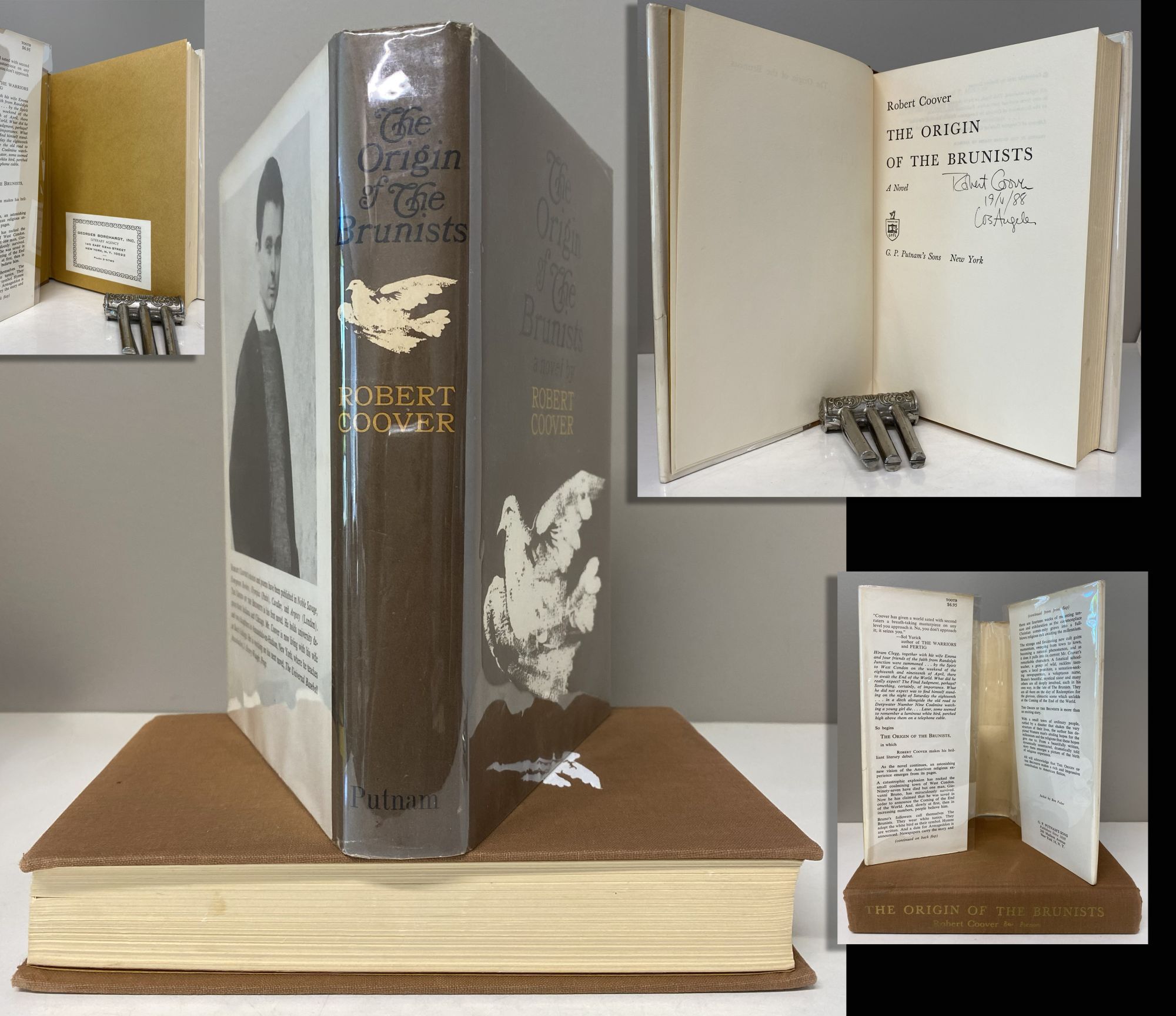 THE ORIGIN OF THE BRUNISTS. Inscribed by Coover for his literary agent ...