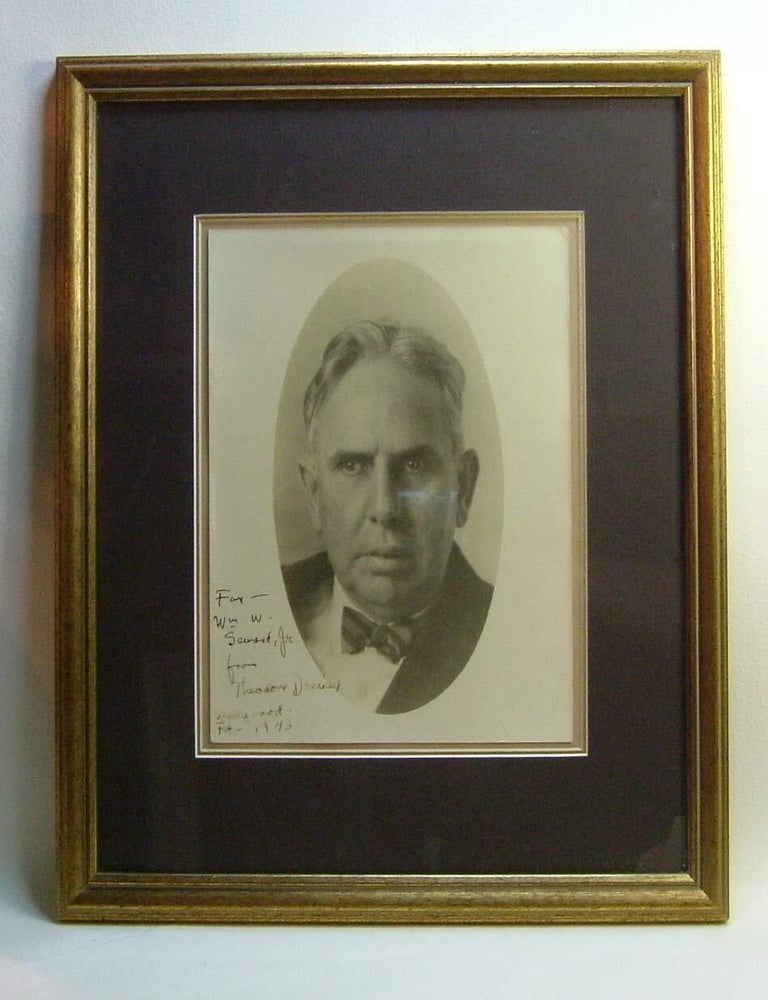 Item #34173 Original Signed and Inscribed Portrait Photograph. Theodore Dreiser