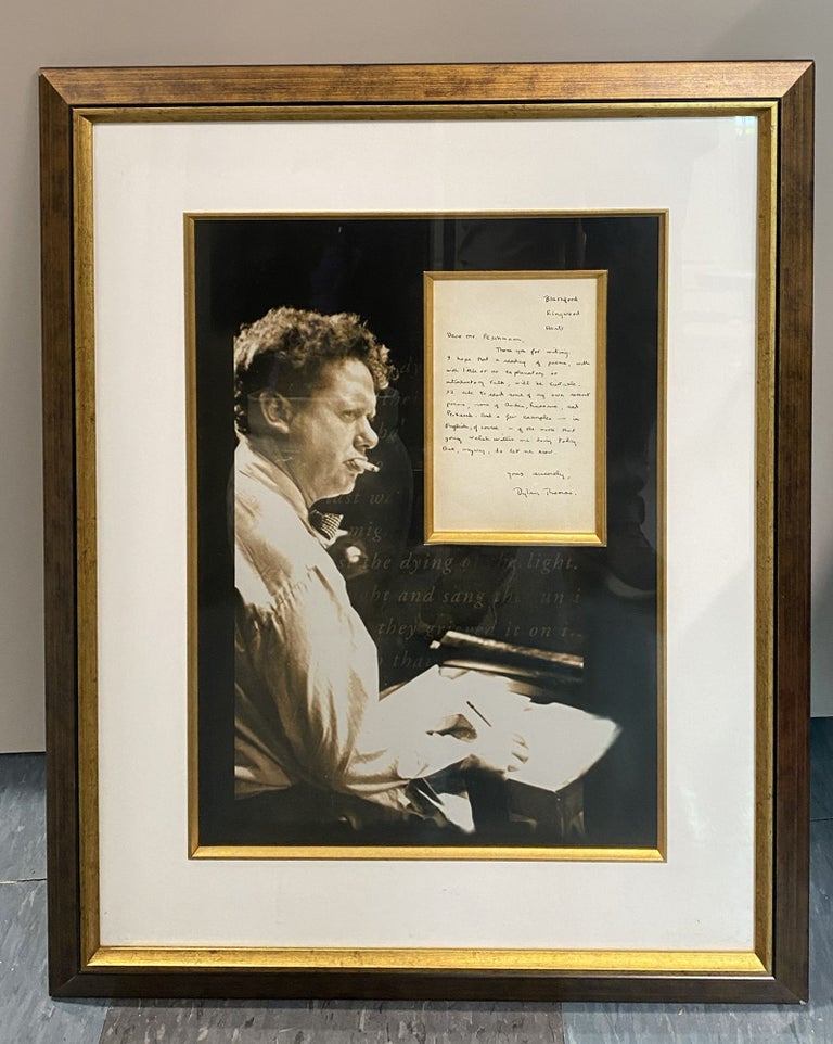 Item #34192 ORIGINAL handwritten letter penned by Dylan Thomas to Mr. Hermann Peschmann. Dylan...