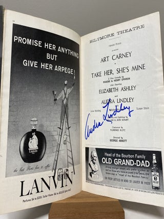 Playbill for TAKE HER SHE'S MINE signed by Carney and Lindley