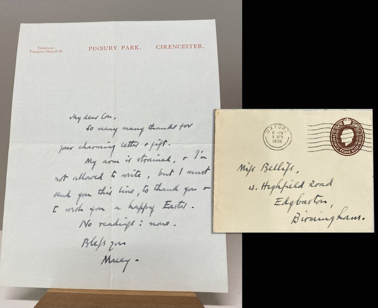 Item #34212 ALS signed by John Masefield with postmarked envelope. John Masefield