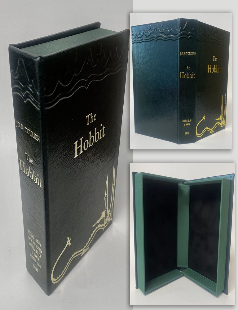 Item #34346 THE HOBBIT - DARK GREEN LEATHER Custom Clamshell Case Only. (NO BOOK INCLUDED) in...