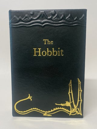 THE HOBBIT - DARK GREEN LEATHER Custom Clamshell Case Only. (NO BOOK INCLUDED) in GREEN LEATHER