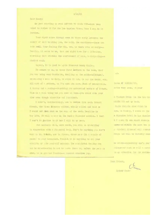 SMALL ARCHIVE OF 6 TYPED LETTER FROM SYDNEY OMARR TO HENRY MILLER, 1965 -1977 from Miller's great friend and Americas most popular astrologer, Sydney Omarr - 1 from Joseph Chenko [for Omarr]