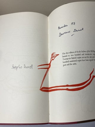 ON THE SUCHNESS OF THE OLD BOY. Signed by Lawrence Durrell and Sappho Copy No. 158 of 200 numbered and signed copies (from a total edition of 226)