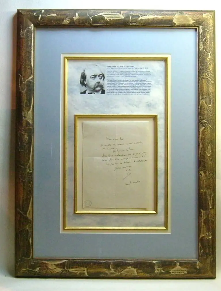 Item #34393 Original Handwritten Letter by Gustave Flaubert. Gustave Flaubert