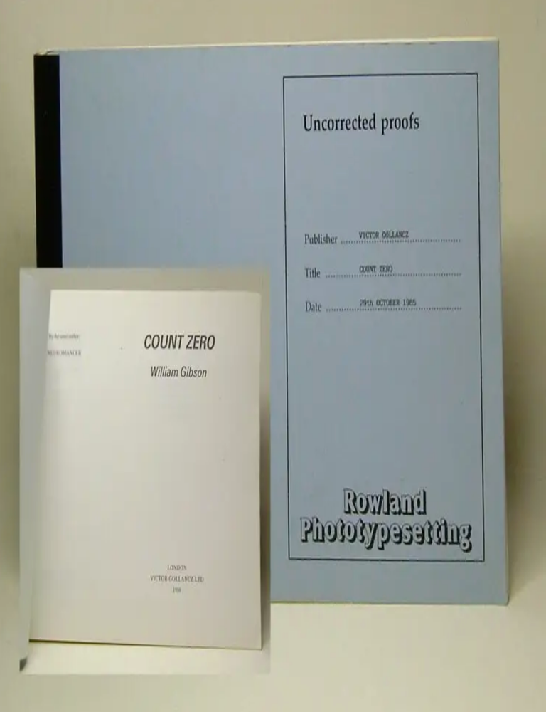 Item #34399 COUNT ZERO Rare Uncorrected Typesetting Proof. William Gibson