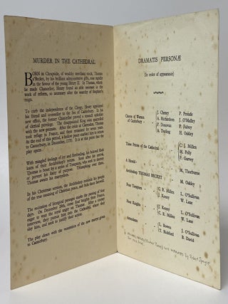 MURDER IN THE CATHEDRAL. Signed by Eliot