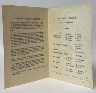 MURDER IN THE CATHEDRAL. Signed by Eliot